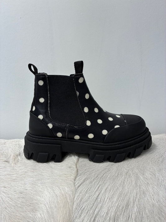 Ganni Cleated Low Chelsea Boot - Black/White