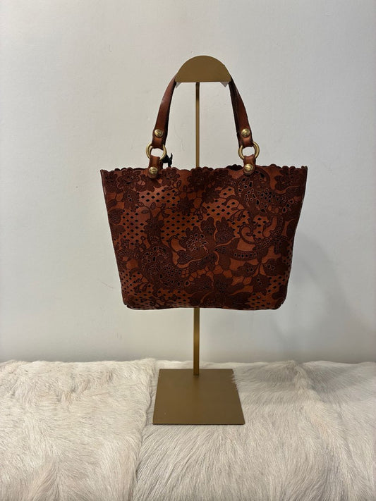 Campomaggi Maura Perforated Crossbody Bag - Cognac