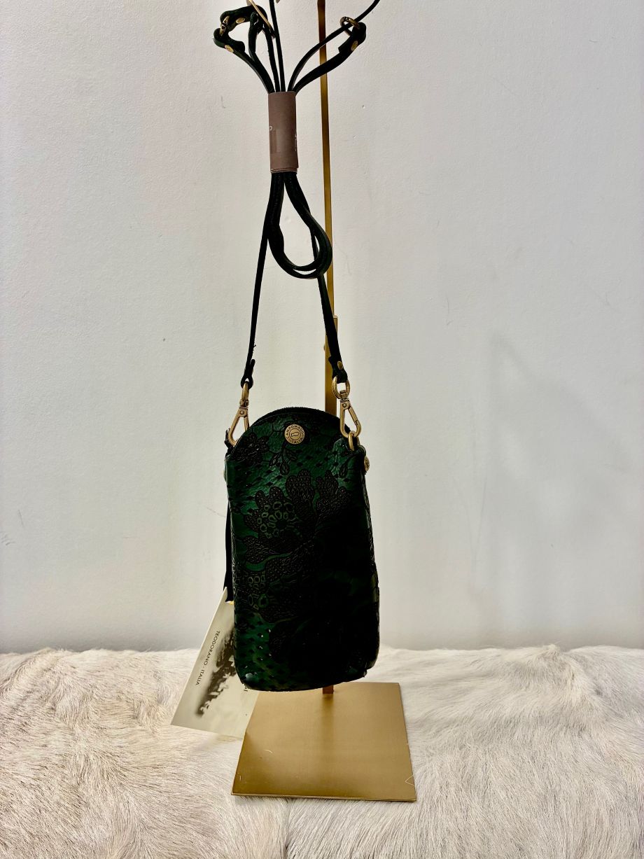Campomaggi Virna Perforated Phone Case - Green Bottle