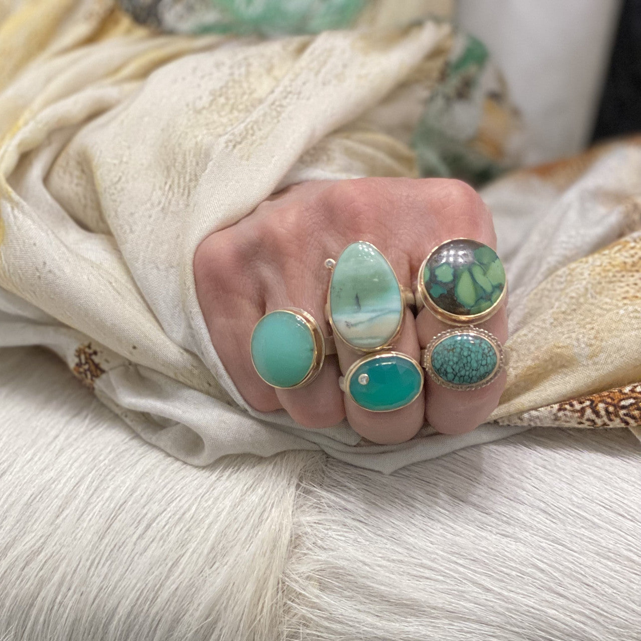 Jamie Joseph Round Hubei Turquoise Ring
