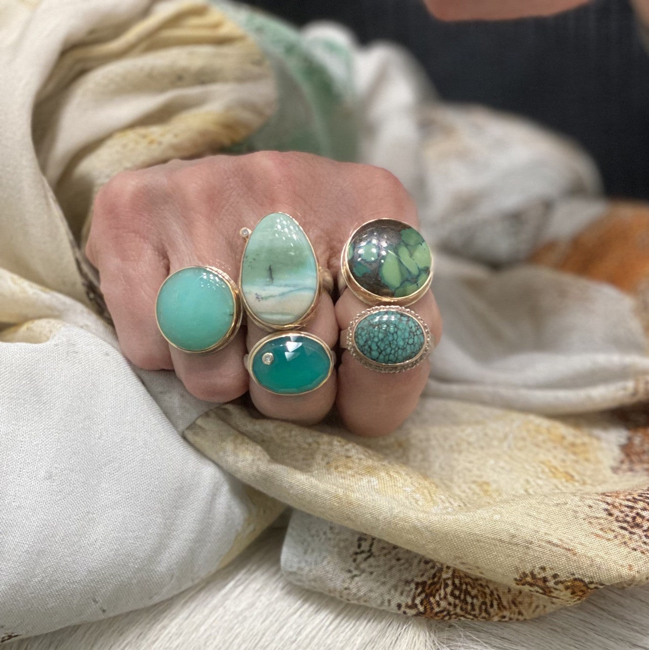 Jamie Joseph Round Hubei Turquoise Ring