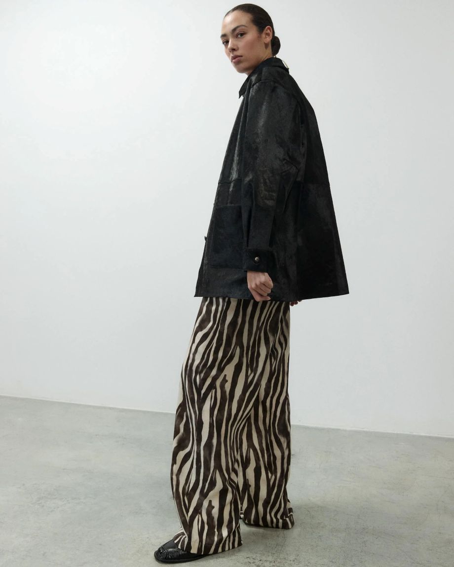 Alysi Ponyskin Car Coat - Fondente