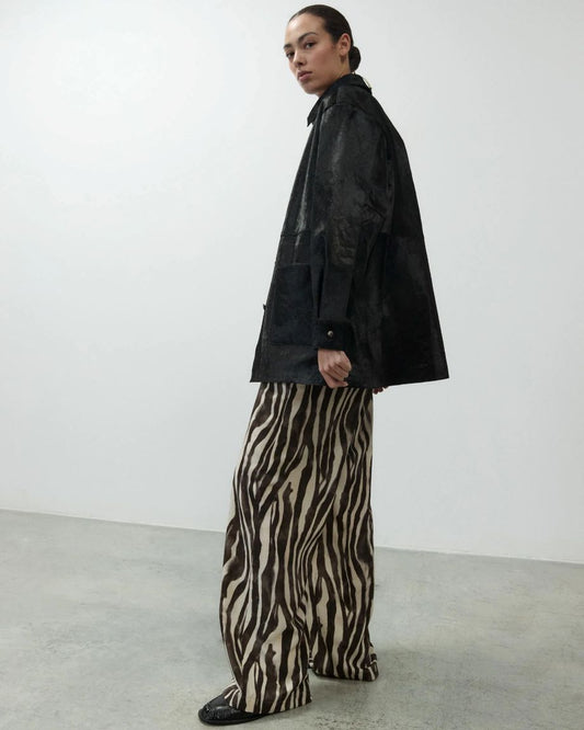 Alysi Ponyskin Car Coat - Fondente