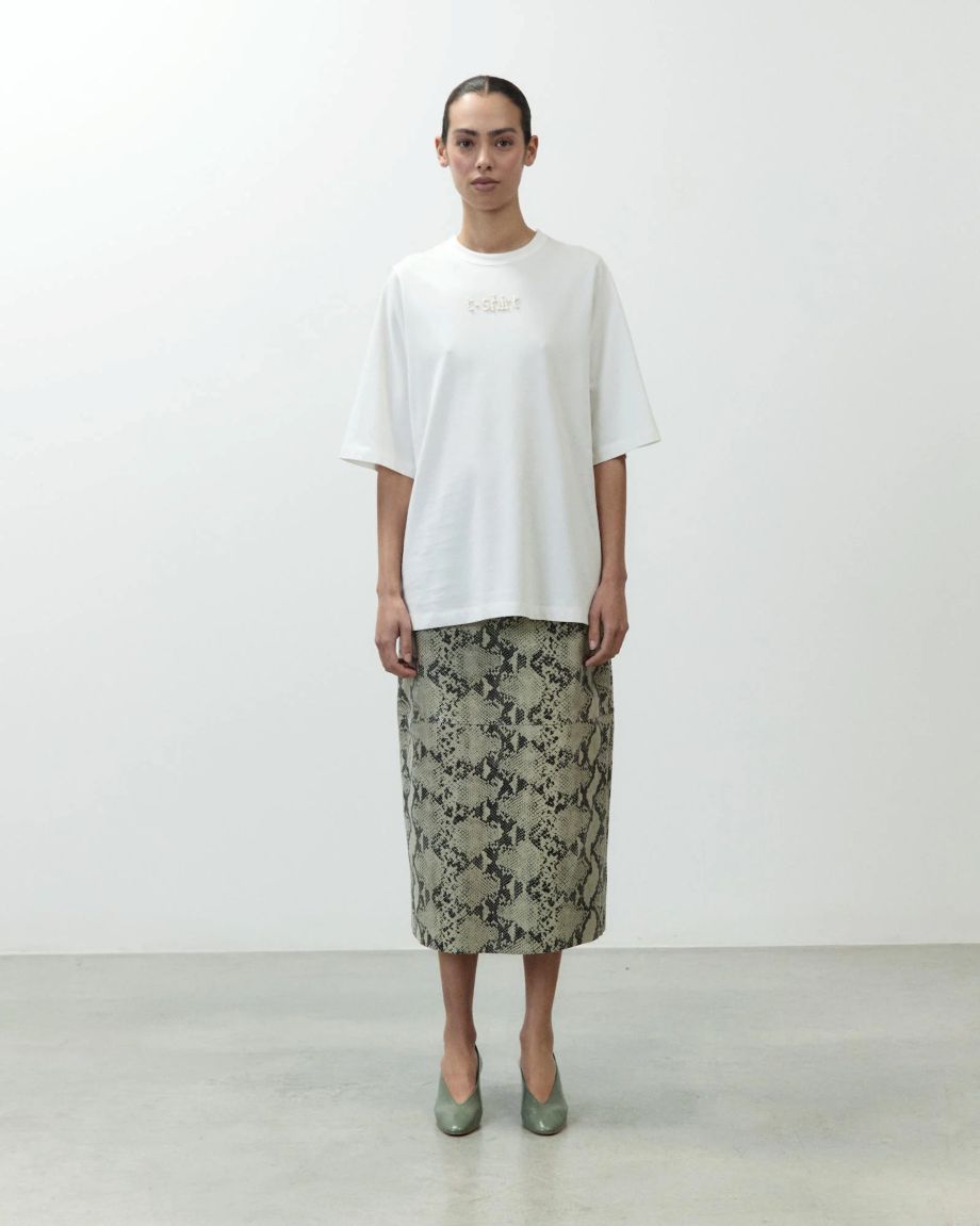 Alysi Embossed Leather Skirt - Python