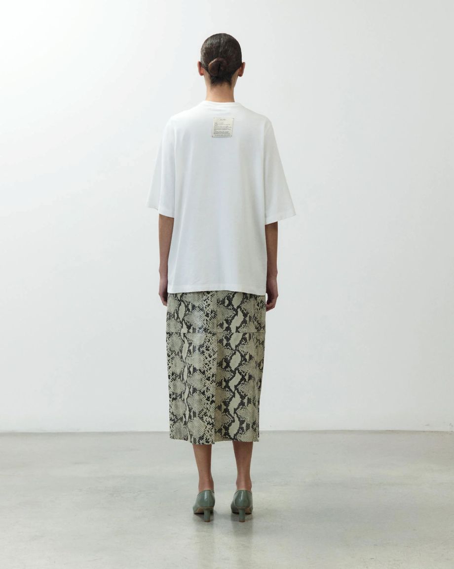 Alysi Embossed Leather Skirt - Python