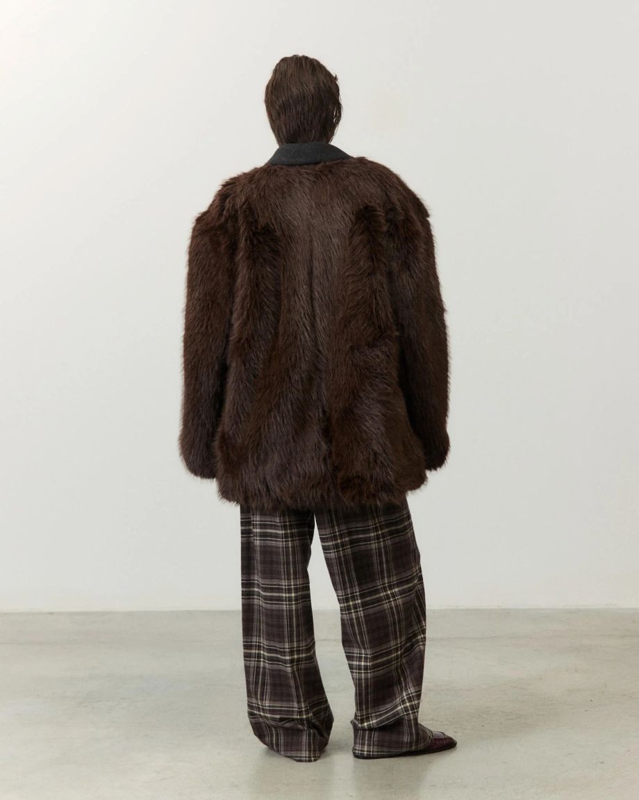 Alysi Super Fur Coat with Lapels - Choco