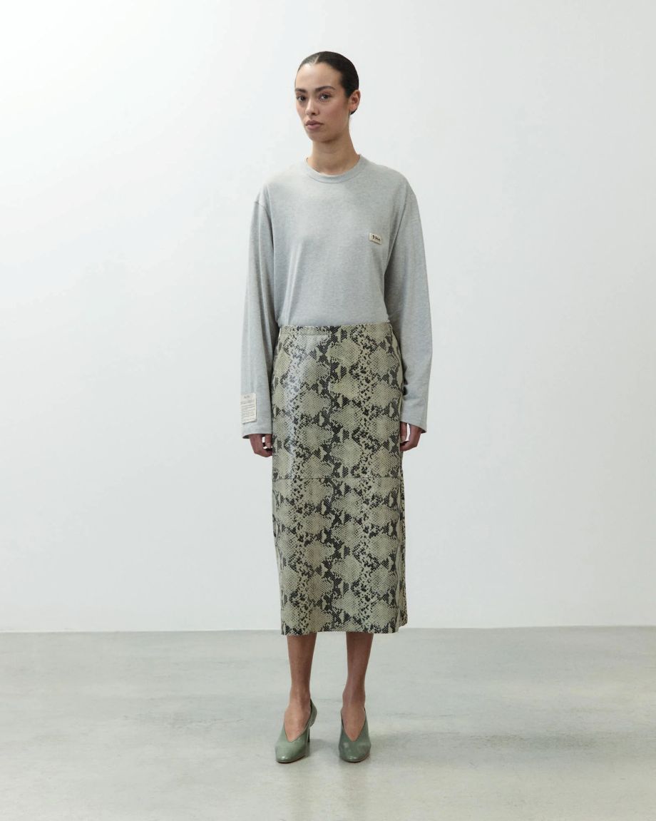 Alysi Embossed Leather Skirt - Python
