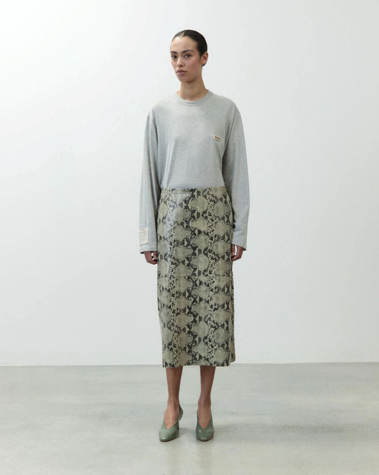 Alysi Embossed Leather Skirt - Python