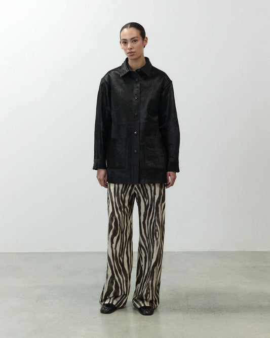 Alysi Ponyskin Car Coat - Fondente