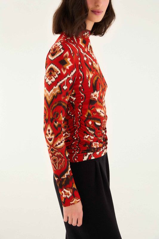 Farm Rio Ainika Pineapple Ikat Blouse - Cream