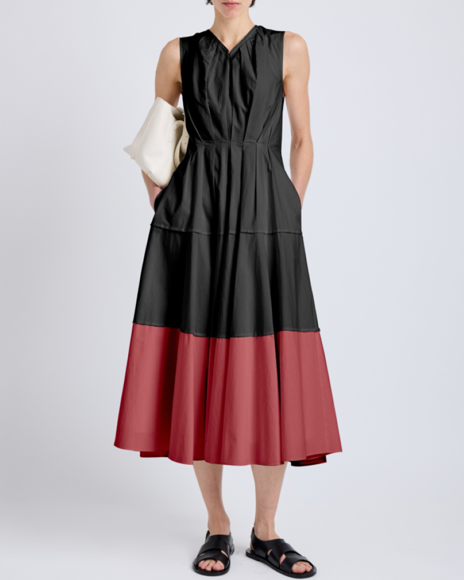 Proenza Shouler White Label Kailey Dress - Black/Brick