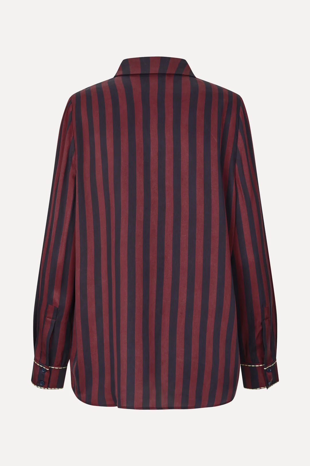 Stine Goya Long Sleeve Shirt - Navy/Burgundy Wallpaper Stripes
