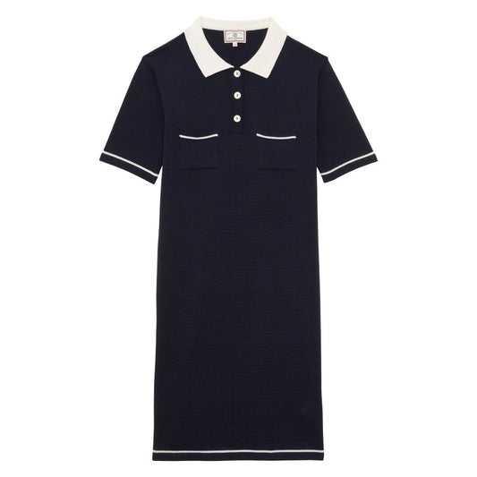 Ines de la Fressange Clarisse Polo Dress - Navy/Ecru