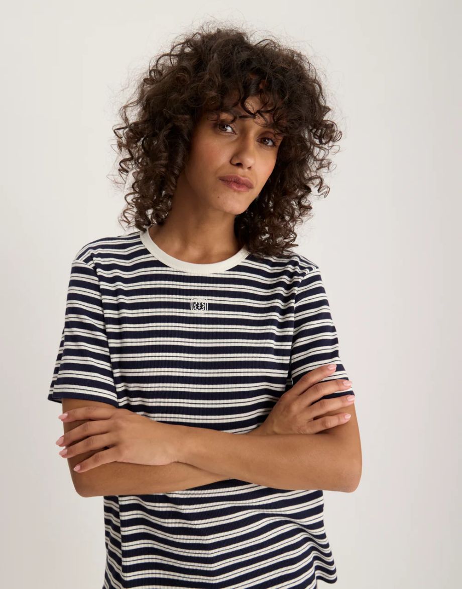 Ines de la Fressange Eliott T-Shirt - Navy/Ecru