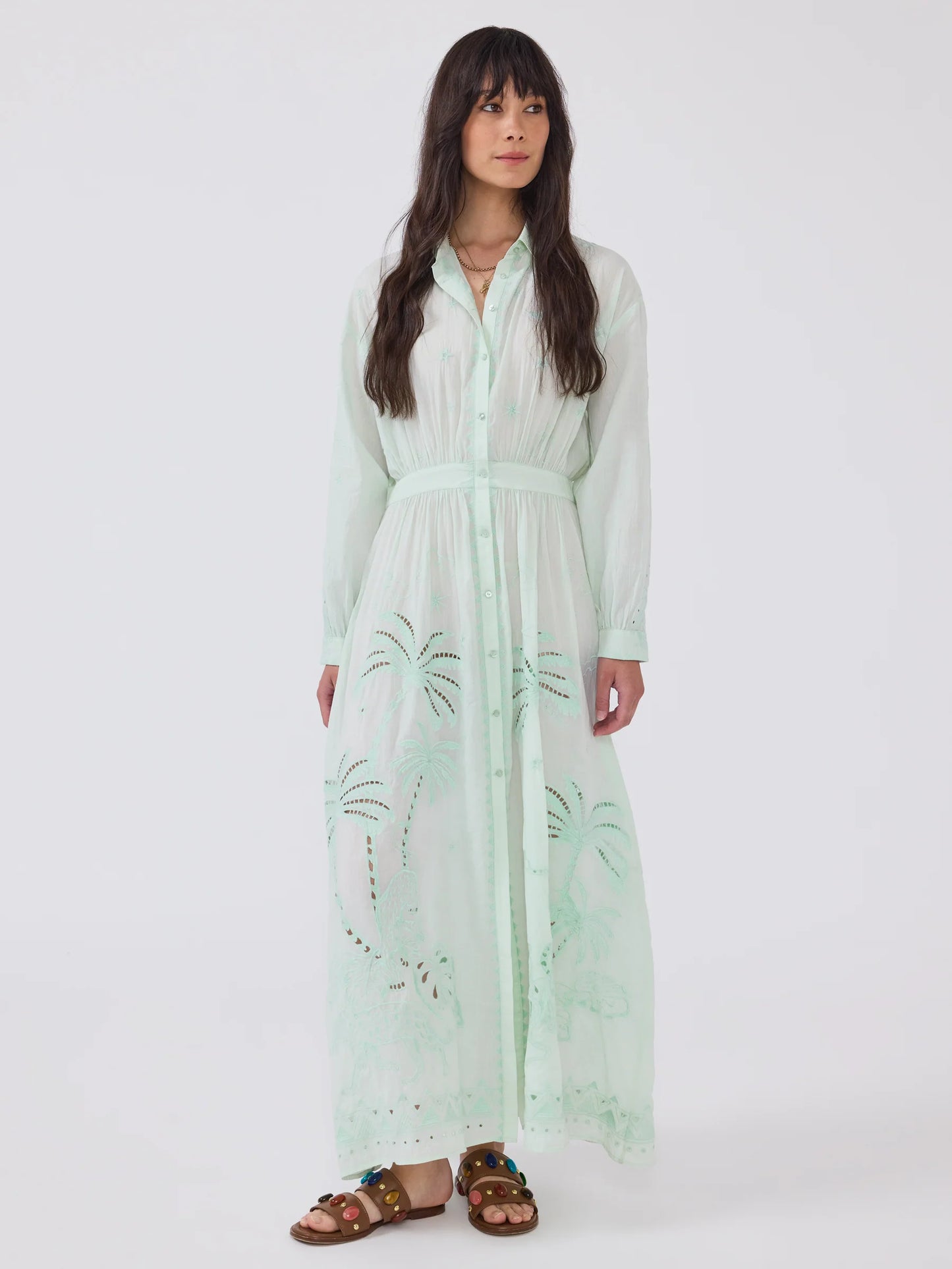Hayley Menzies Eden Palm Dress - Mint