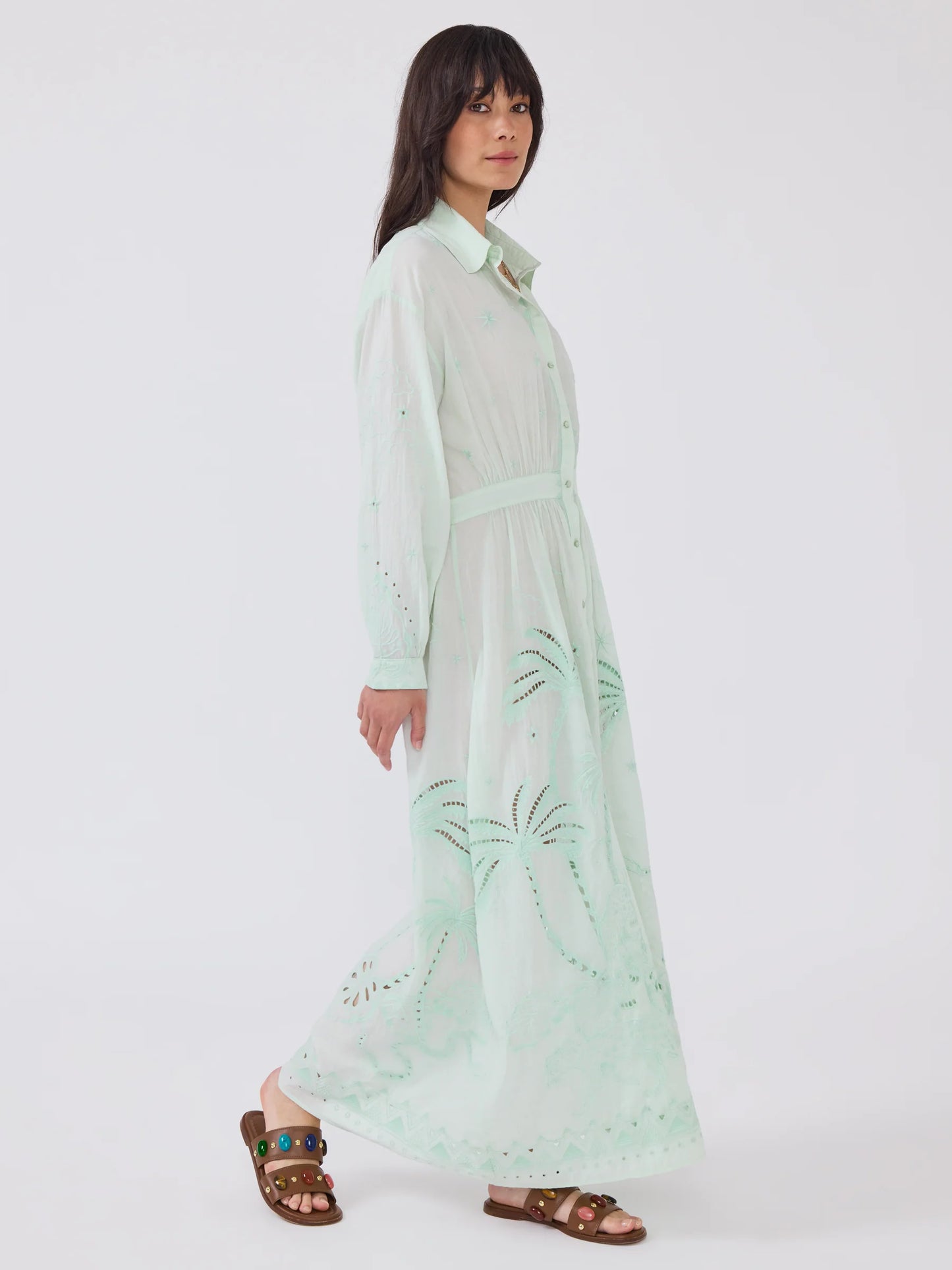 Hayley Menzies Eden Palm Dress - Mint