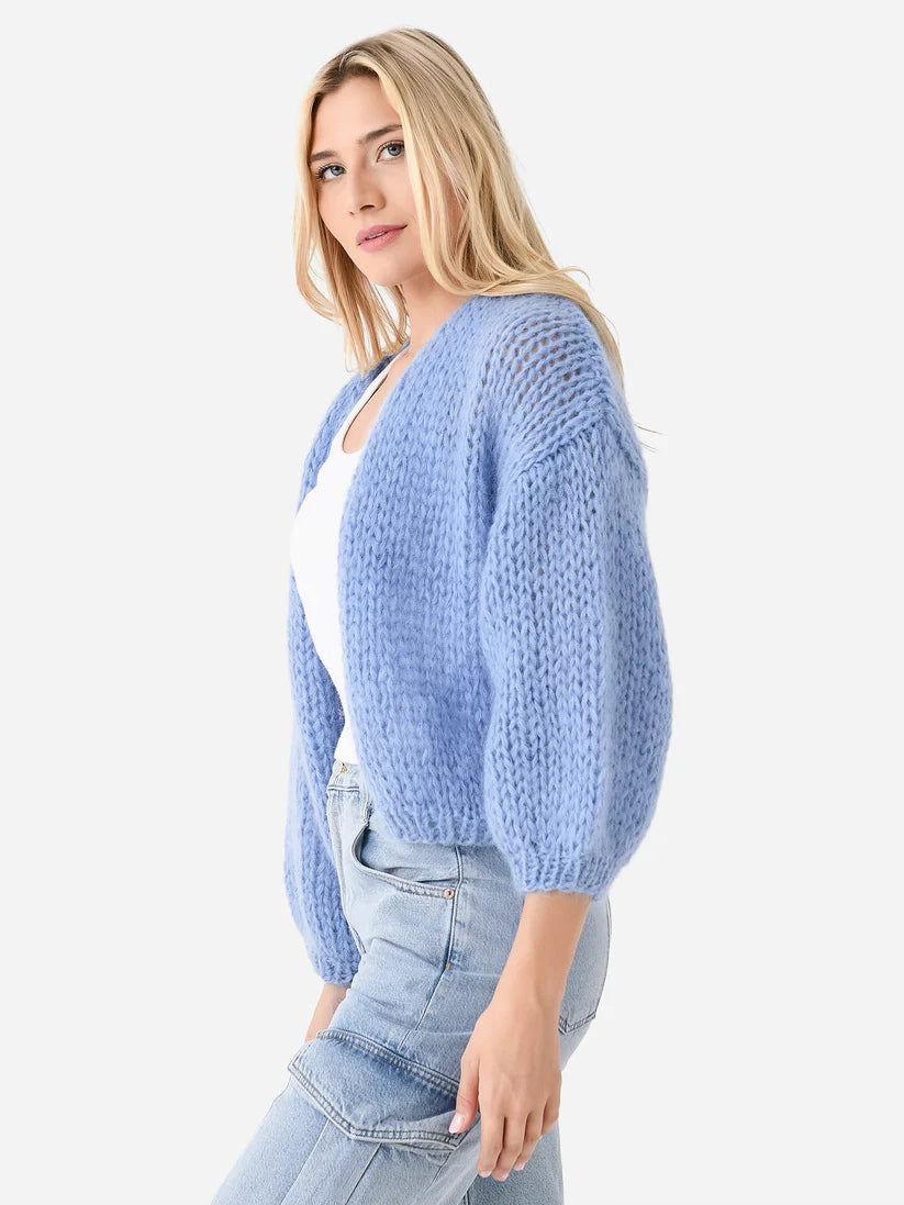 Maiami Mohair Bomber Cardigan - Powder Blue