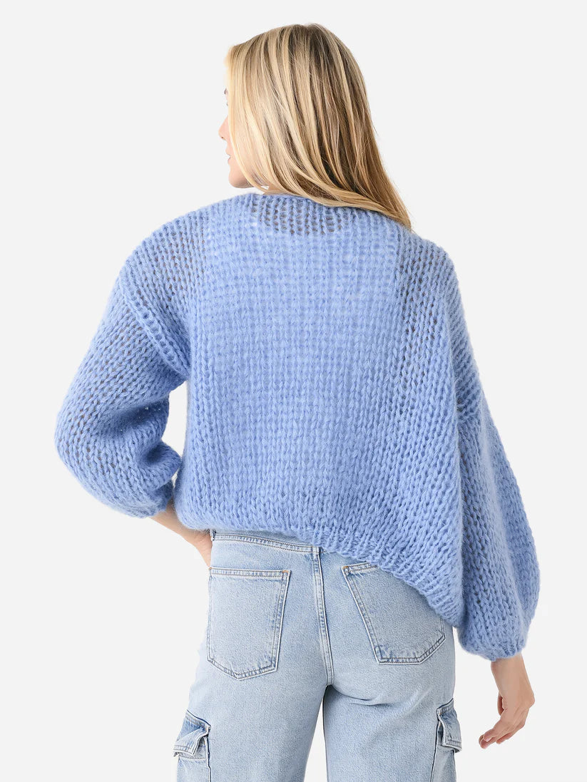 Maiami Mohair Bomber Cardigan - Powder Blue