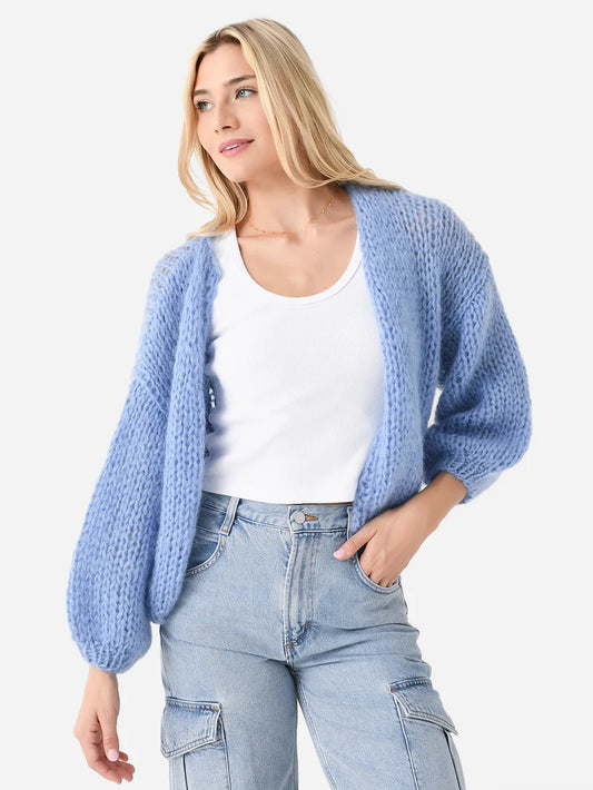 Maiami Mohair Bomber Cardigan - Powder Blue