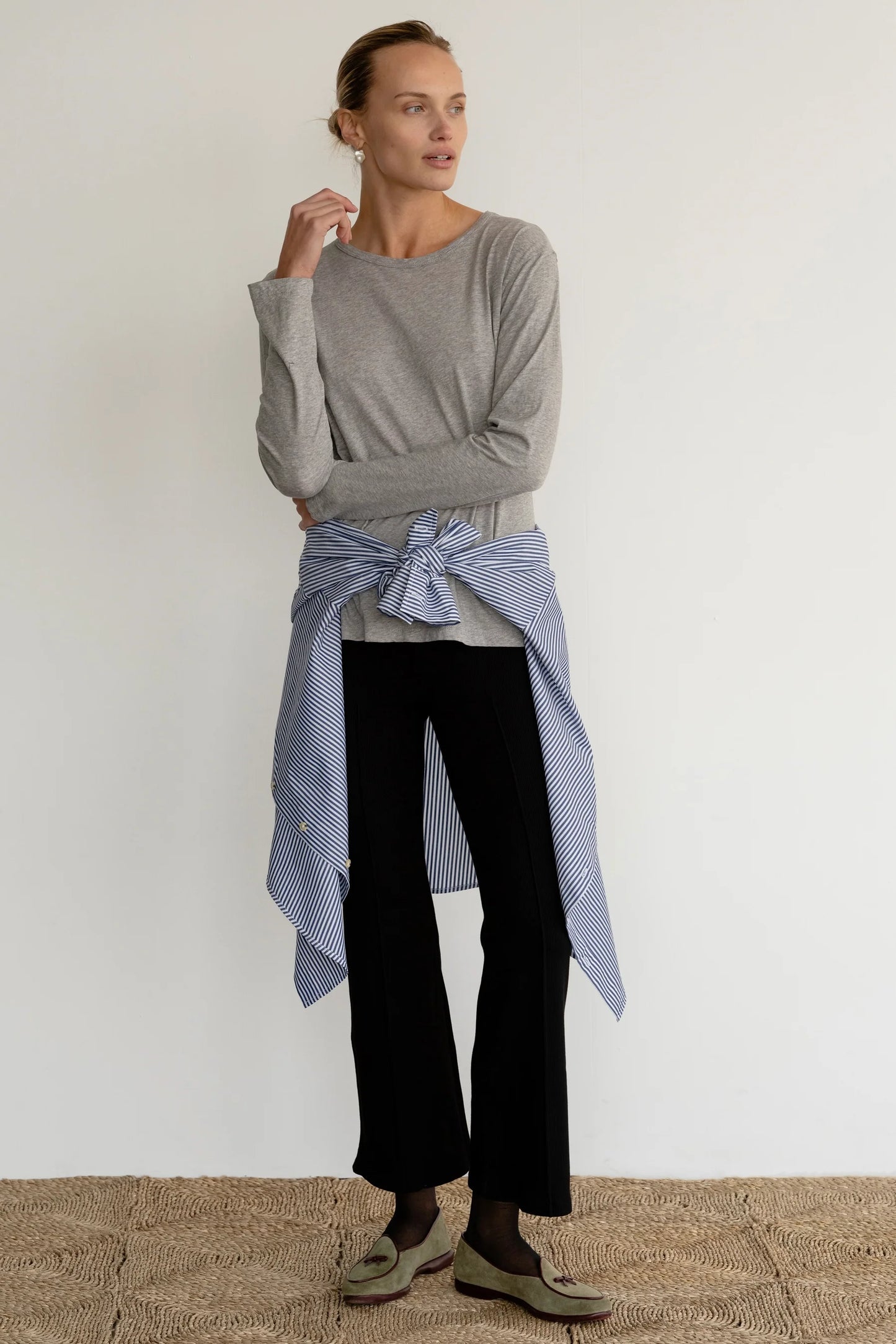 Donni Rib Kick Flare Pant - Jet