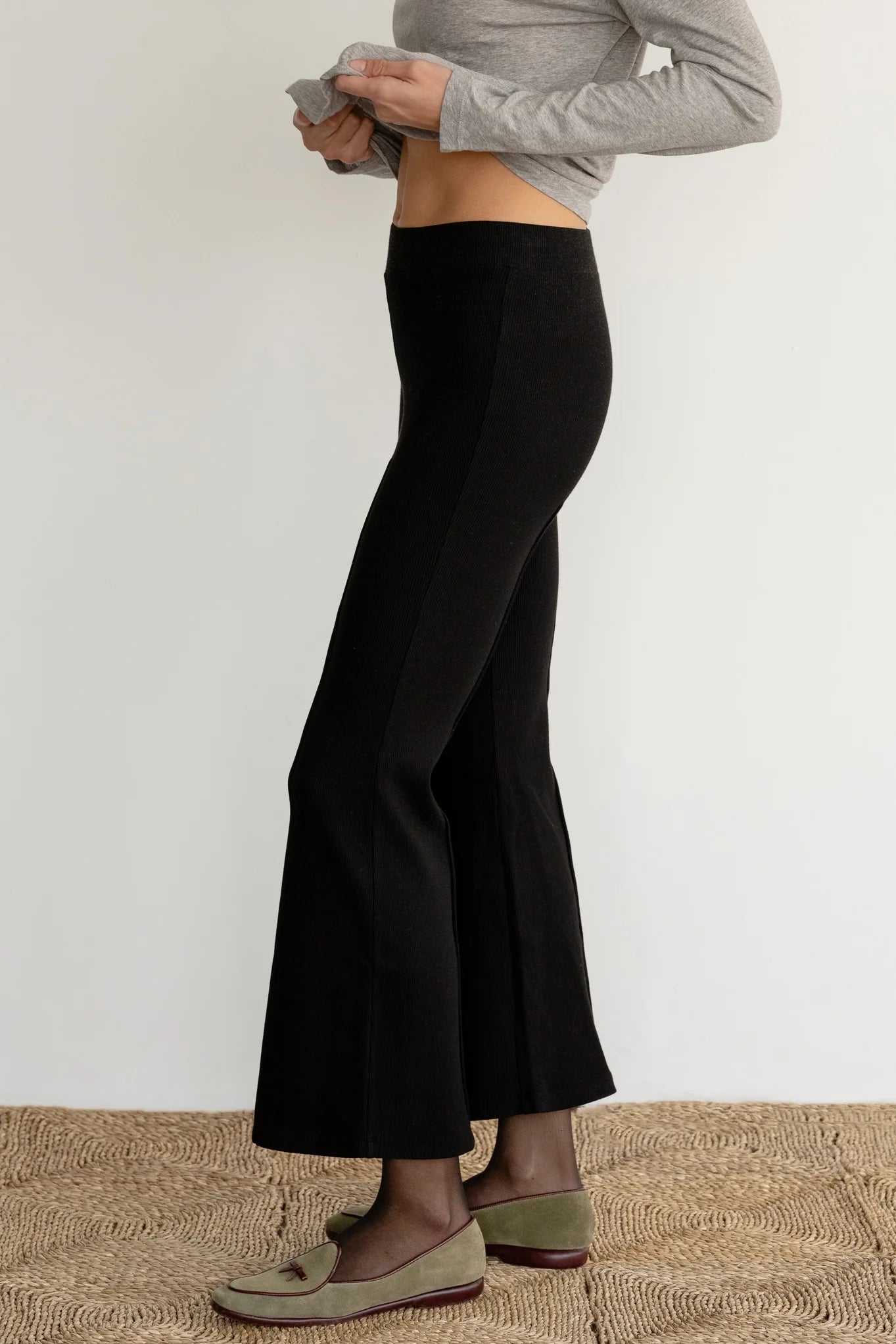 Donni Rib Kick Flare Pant - Jet