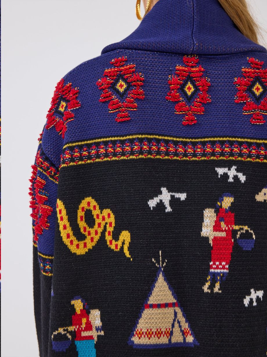 Hayley Menzies Nomadic Tapestry Cardigan - Black