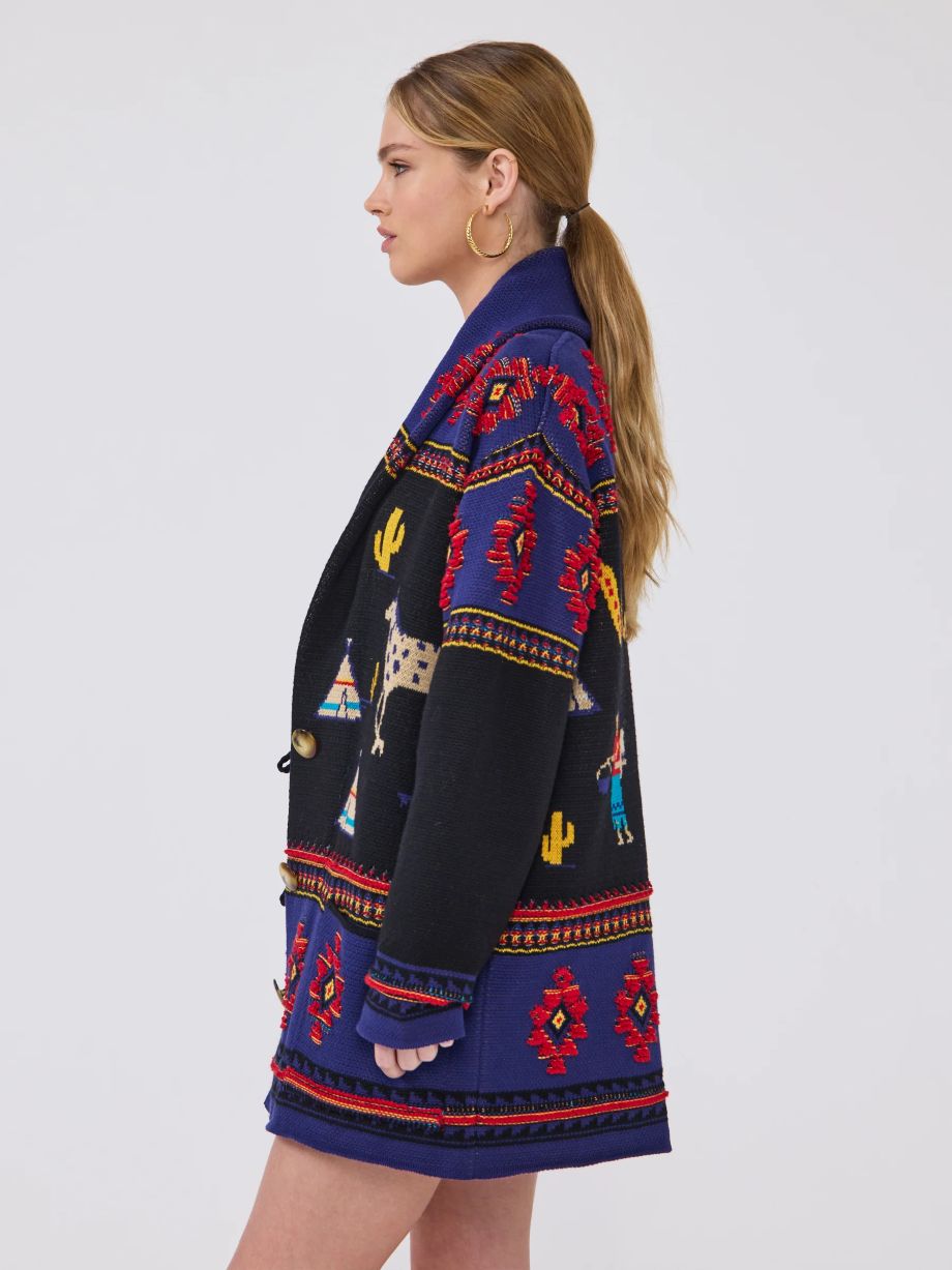 Hayley Menzies Nomadic Tapestry Cardigan - Black