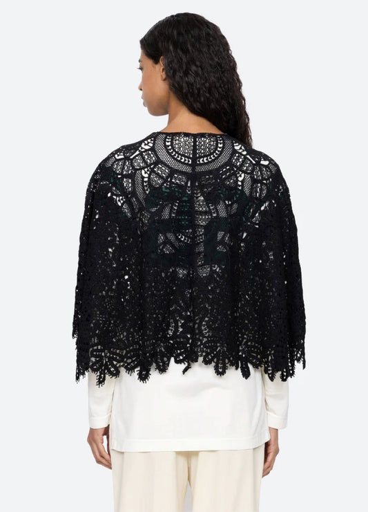 Sea-NY Alina Lace Cape - Black