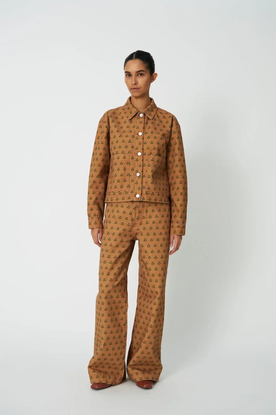 Stella-Nova Printed Canvas Shirt - Simple Flowers