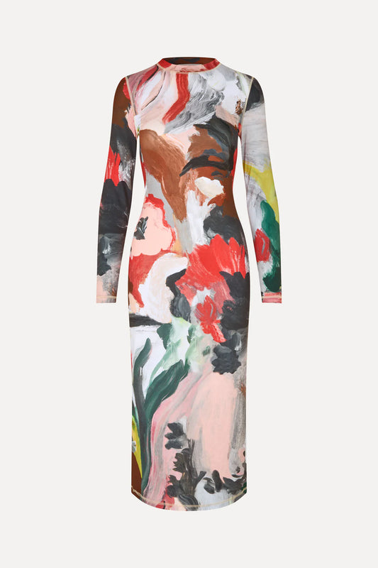 Stine Goya Long Sleeve Midi Dress - My Garden