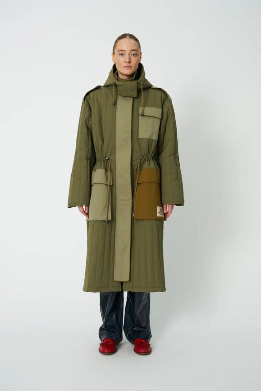 Stella-Nova Quilted Parka Coat - Army
