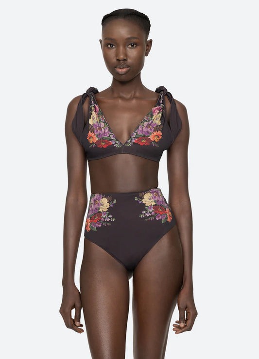 Sea-NY Viktoria Print Tie Strap Bikini Top - Multi
