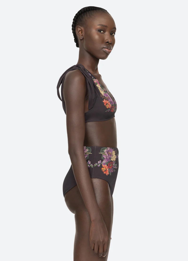 Sea-NY Viktoria Print Tie Strap Bikini Top - Multi
