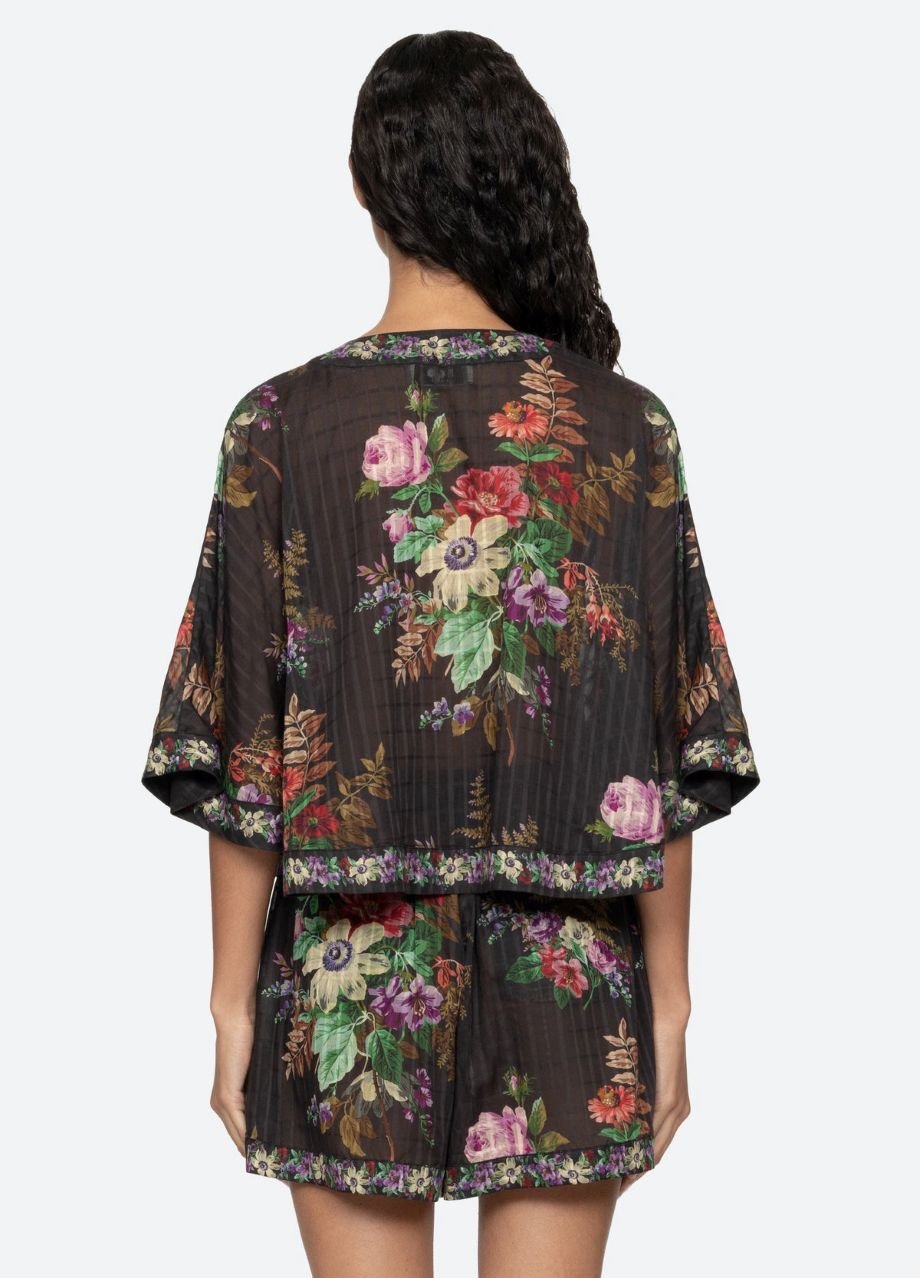 Sea-NY Viktoria Print Tie Front Top - Multi