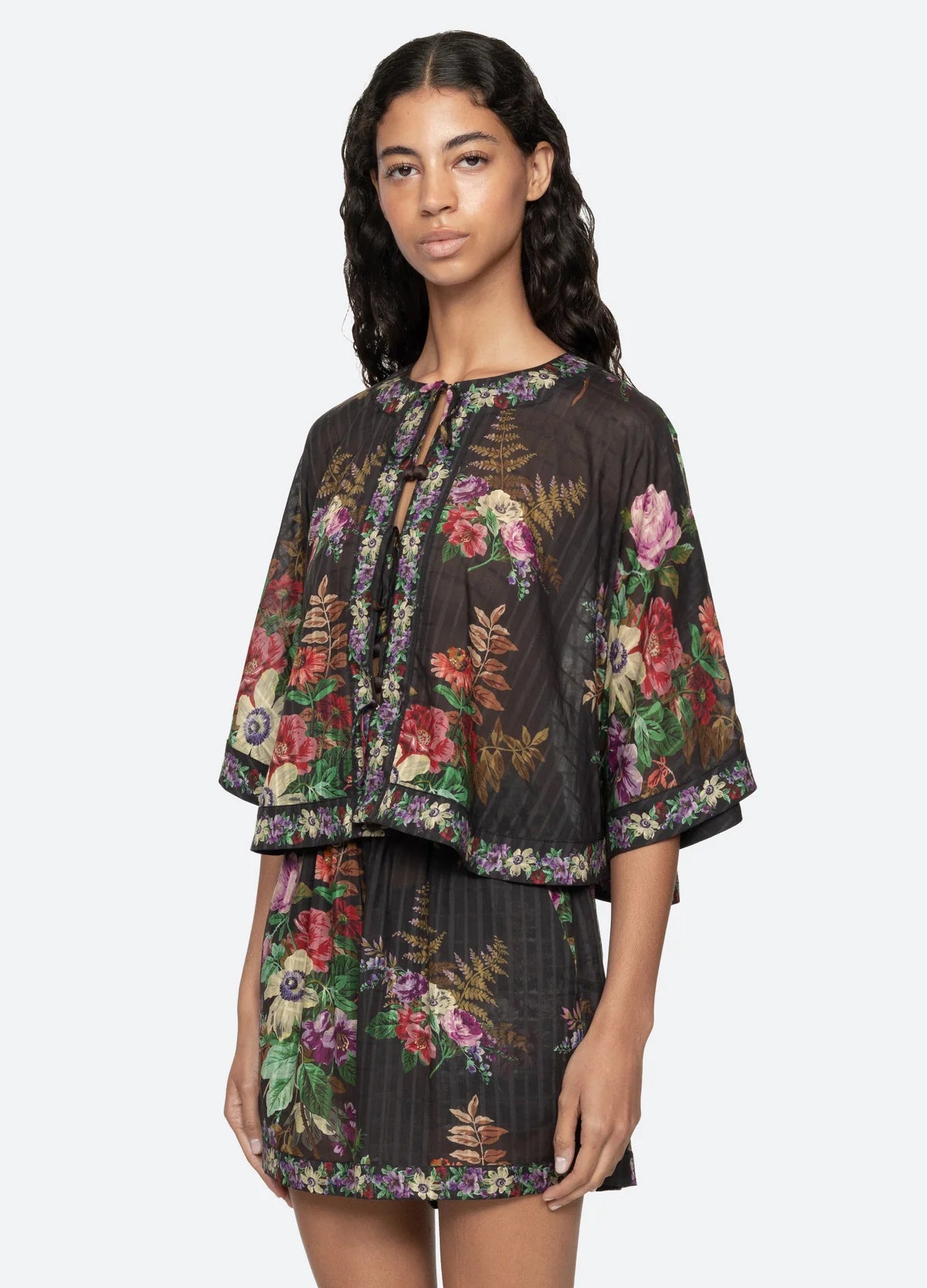 Sea-NY Viktoria Print Tie Front Top - Multi