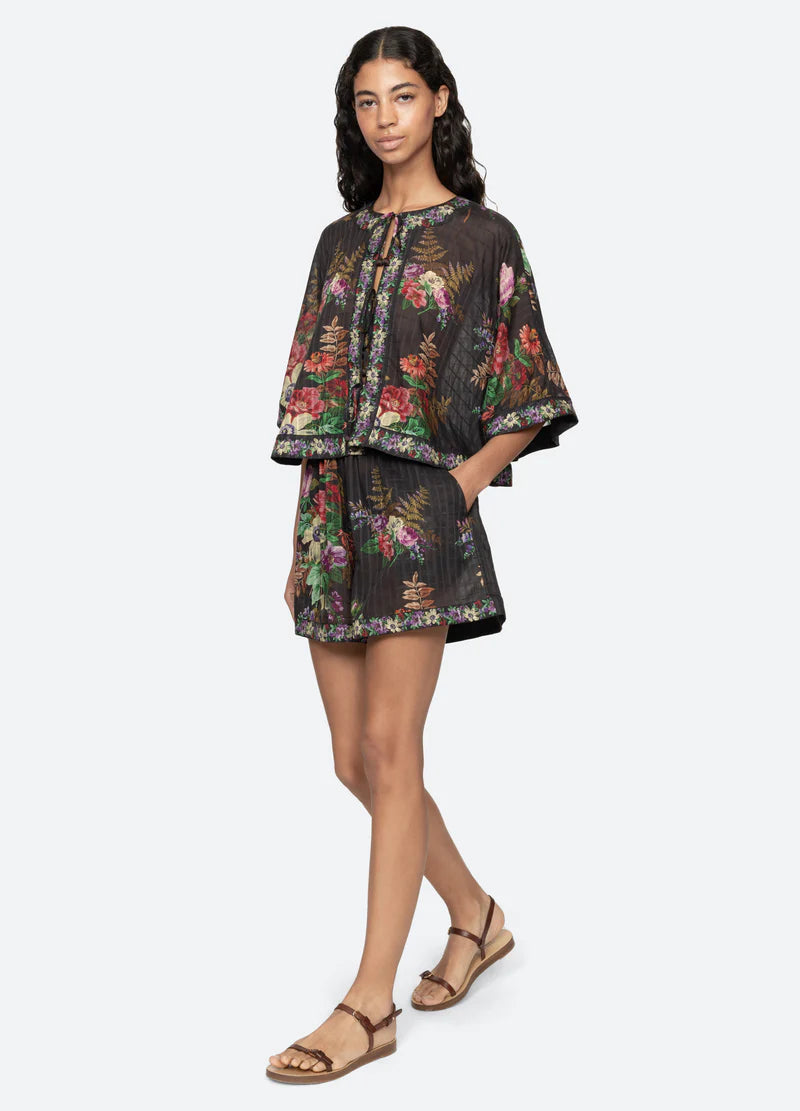 Sea-NY Viktoria Print Tie Front Top - Multi