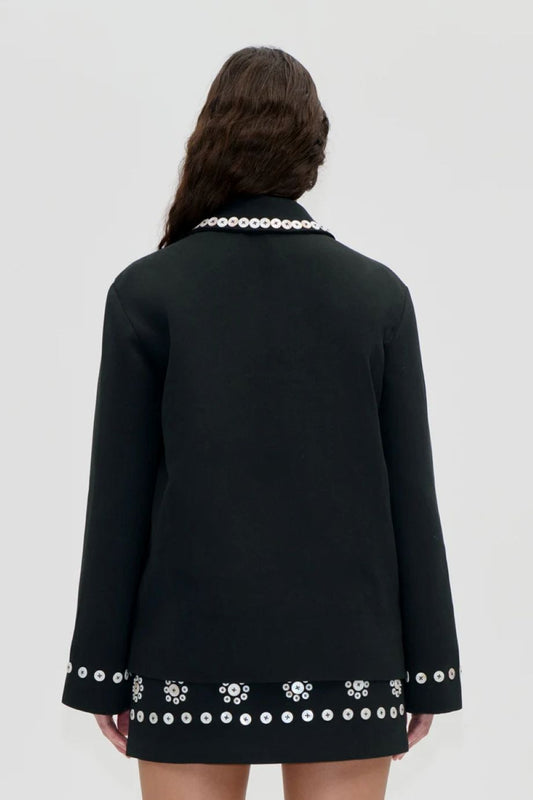 Stine Goya Buttoned Flowers Jacket - Black