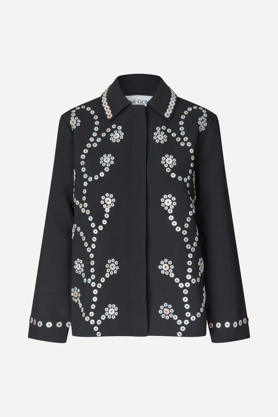 Stine Goya Buttoned Flowers Jacket - Black