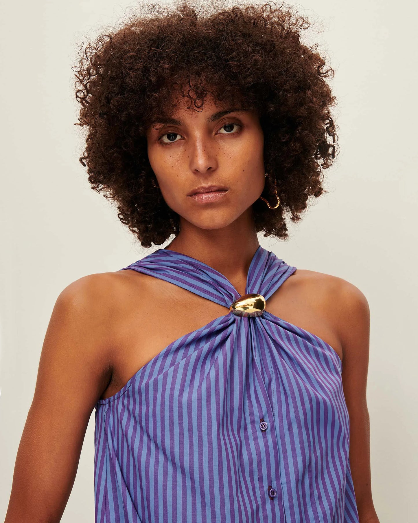 Sessun Atrani Scarf Top w/Jewel - Majestic Blue