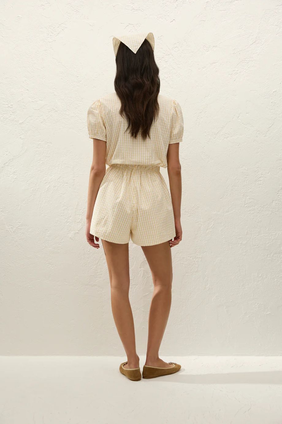 Faithfull Roma Gingham Playsuit - Butter