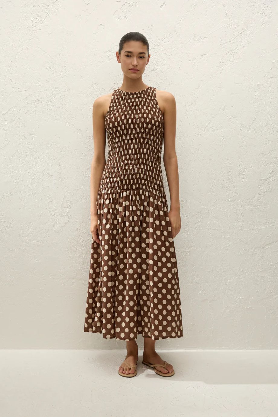 Faithfull Luisa Midi Dress - Ciocolatto Dot