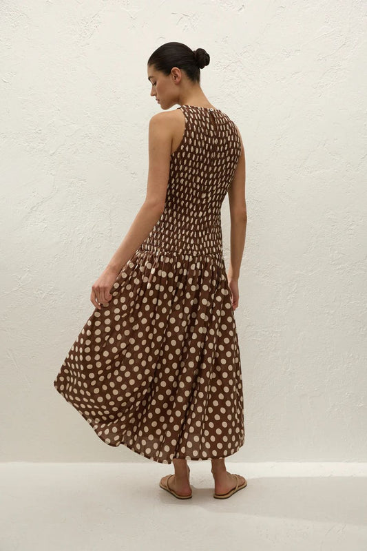 Faithfull Luisa Midi Dress - Ciocolatto Dot