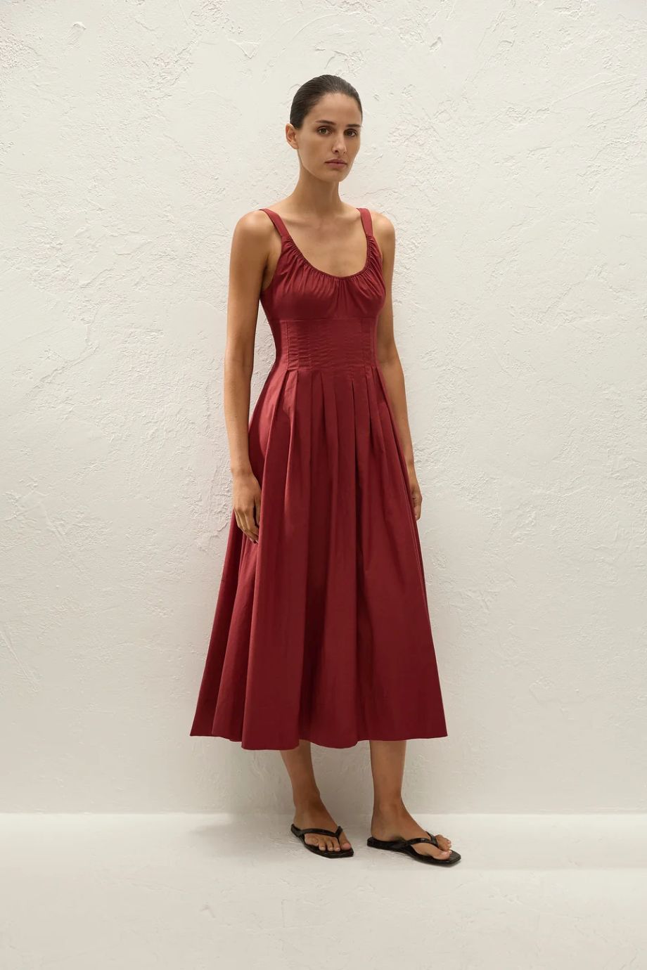 Faithfull the Brand Rosalina Midi Dress - Porto Red