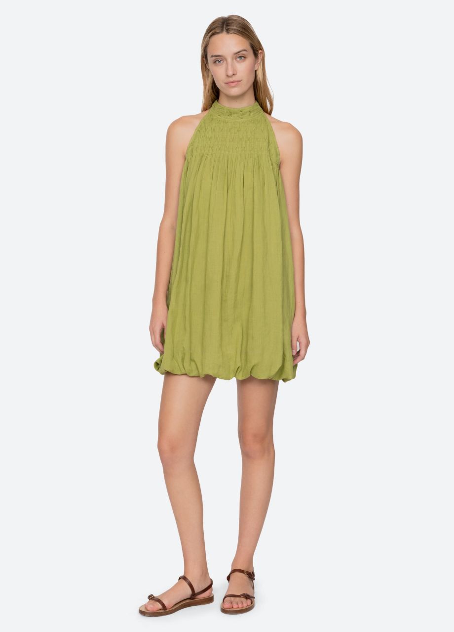 Sea-NY Violet Halter Mini Dress - Green