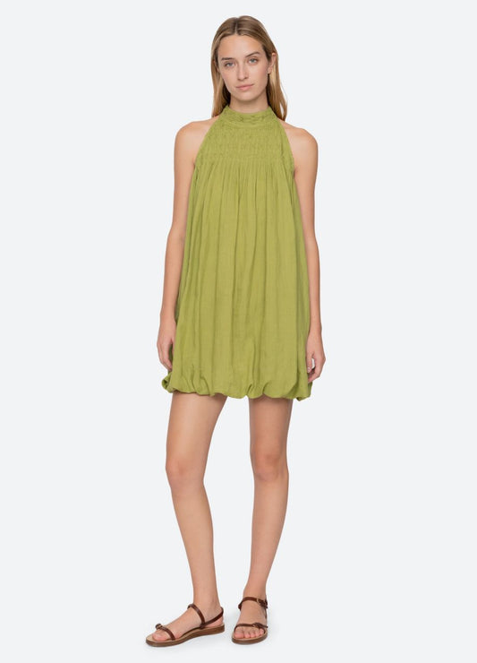 Sea-NY Violet Halter Mini Dress - Green