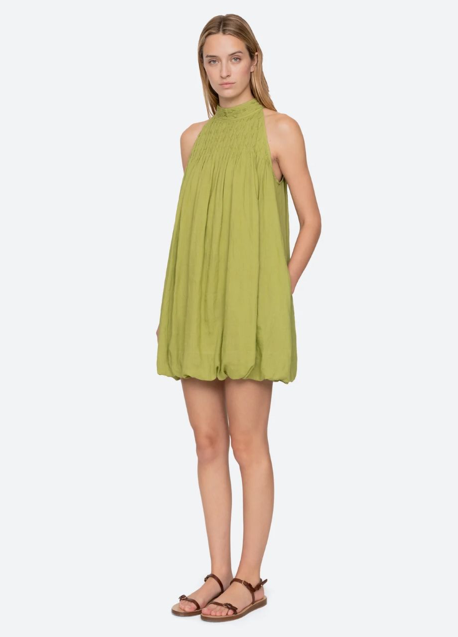 Sea-NY Violet Halter Mini Dress - Green