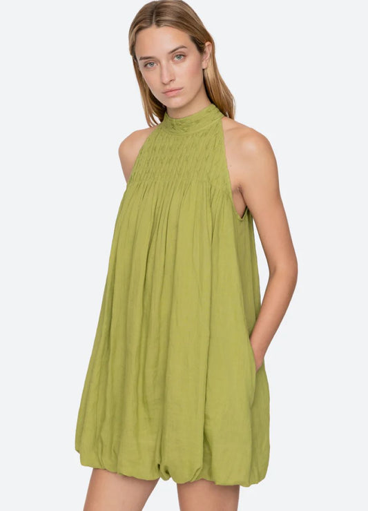 Sea-NY Violet Halter Mini Dress - Green