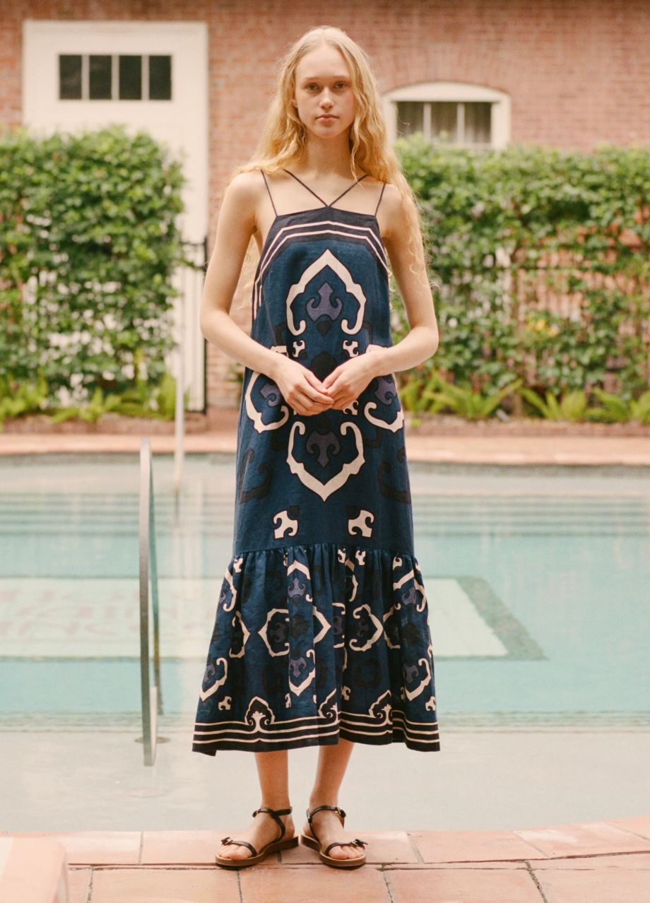 Sea-NY Blaise Spaghetti Strap Dress - Navy