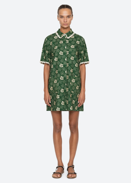 Sea-NY Gloria Print Mini Dress - Green