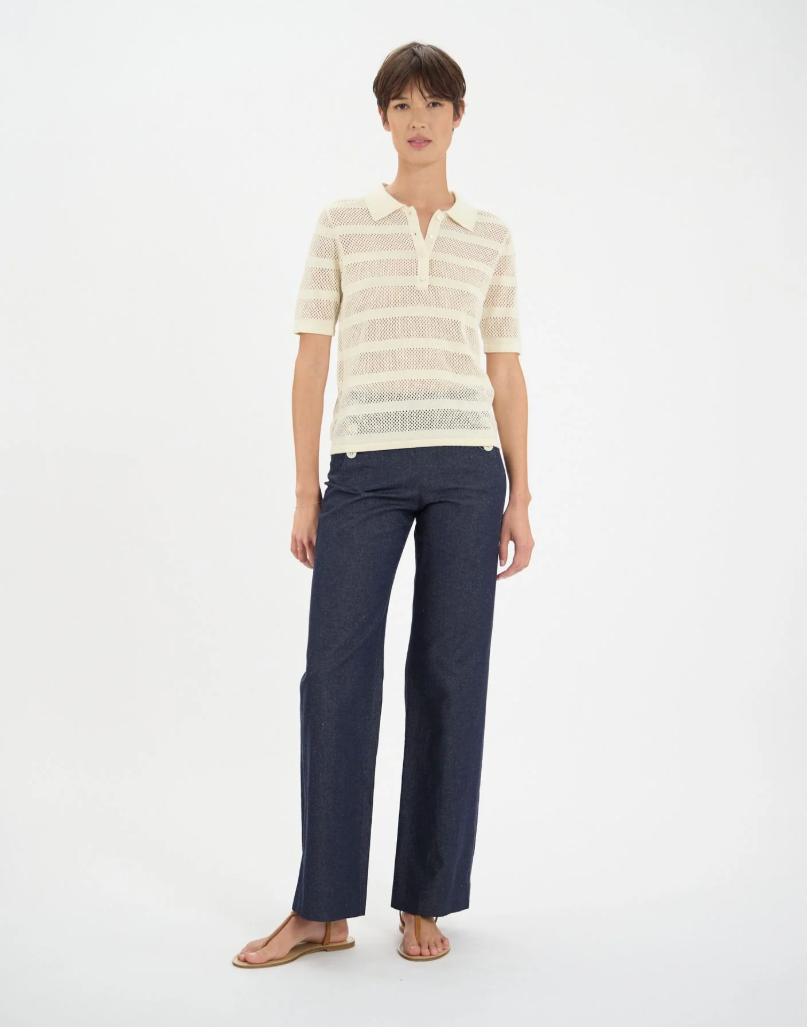 Ines de la Fressange Simon Linen Top - Ecru